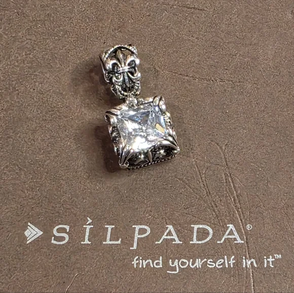 Silpada Uptown sterling silver pendant with a cubic zirconia stone‎ - Picture 3 of 6